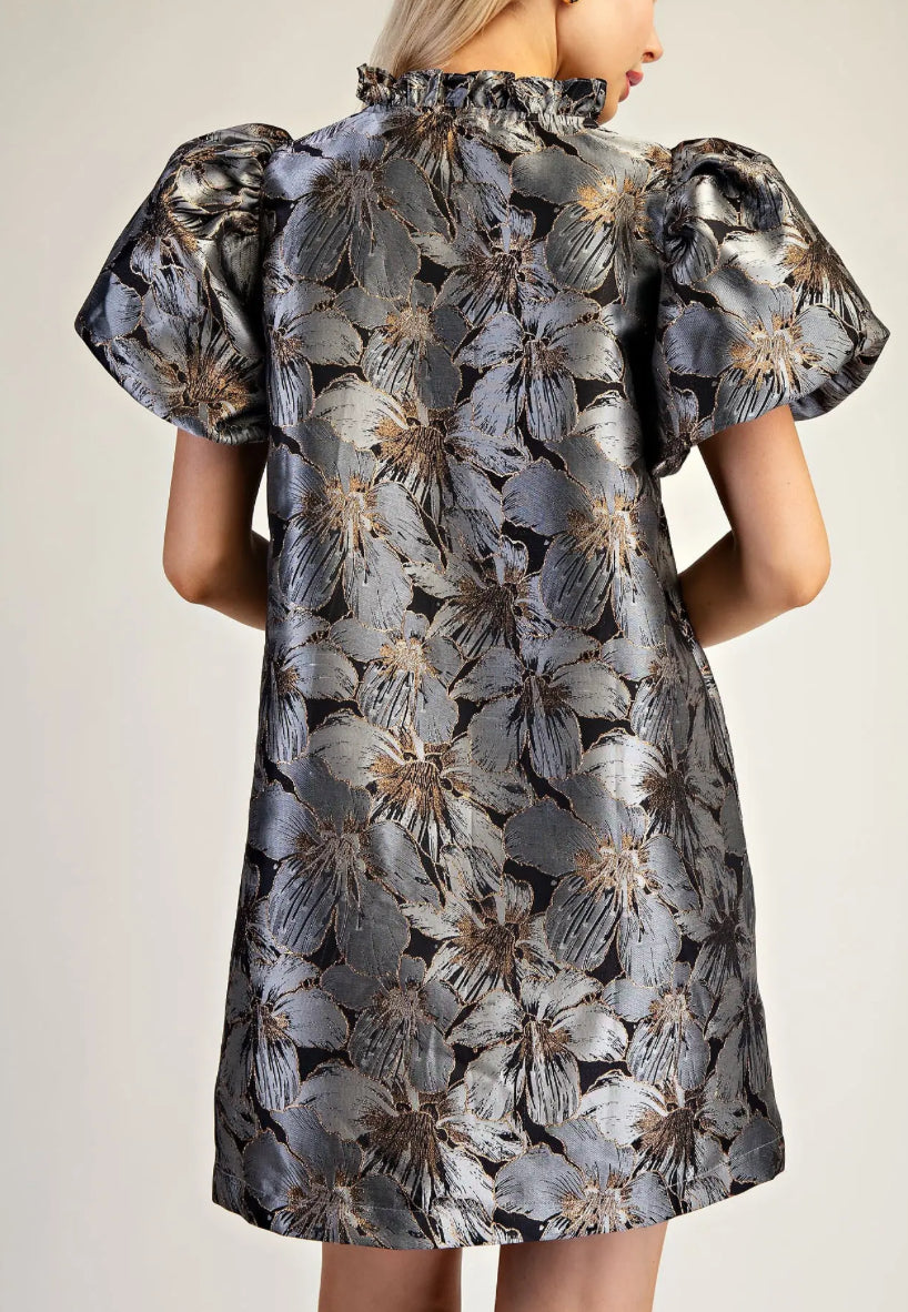 VESTIDO PLATA METÁLICO