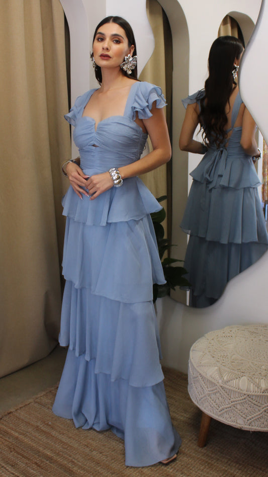 ALICE VESTIDO AZUL DUSTY BLUE