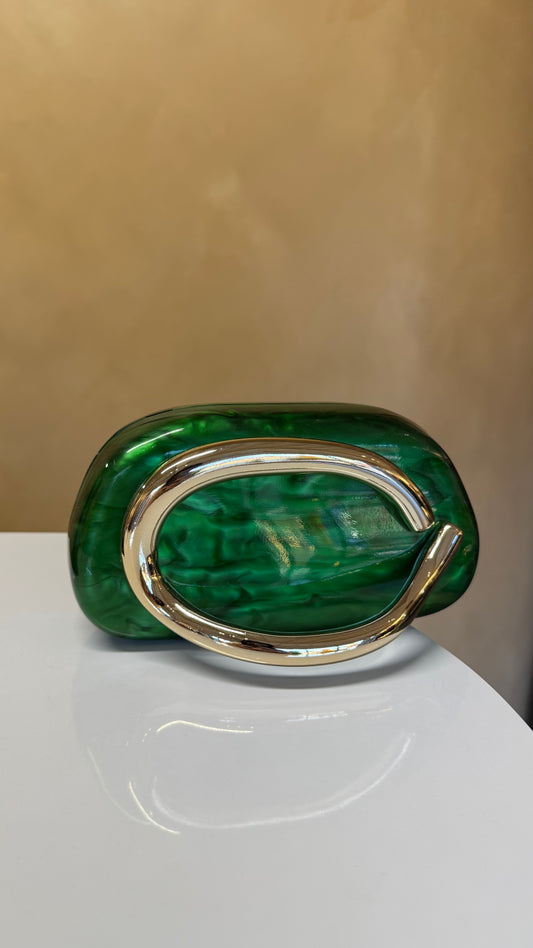 BOLSO VERDE DORADO