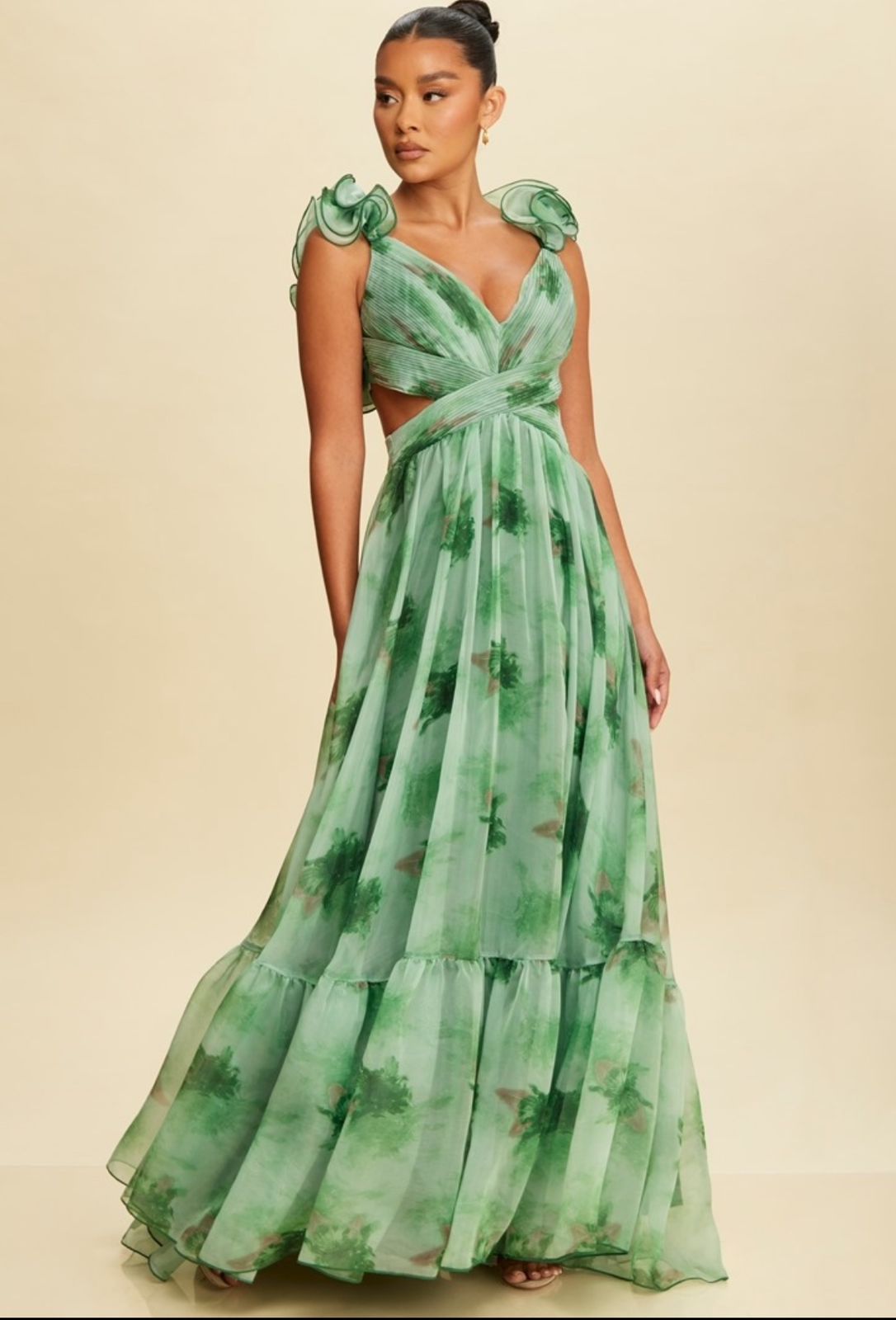 VESTIDO VERDE ESTAMPADO