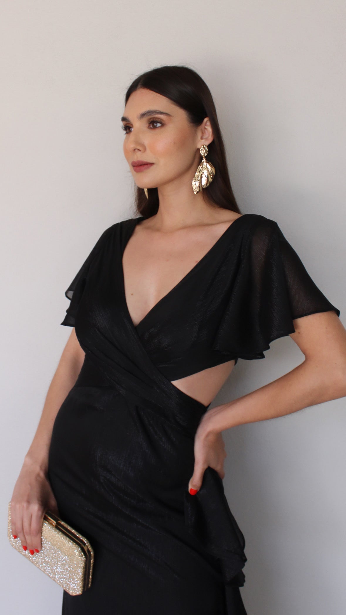 VESTIDO NEGRO ASIMETRICO