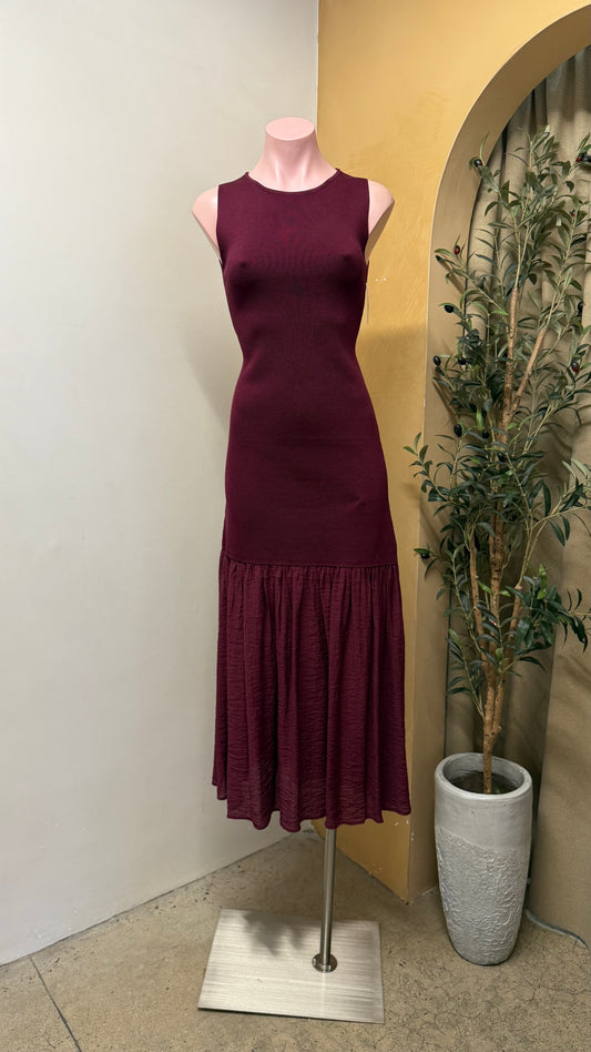 VESTIDO GUINDA DE PUNTO