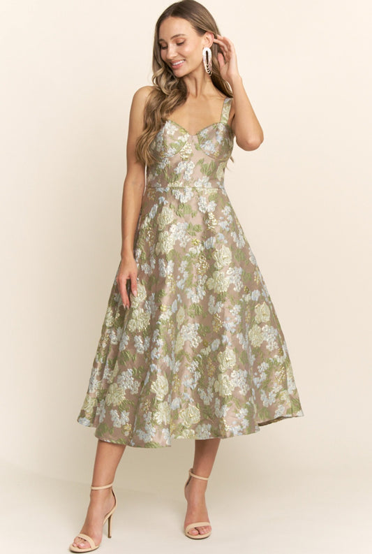 VESTIDO VERDE ESTAMPADO