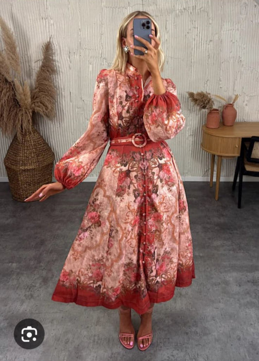 VESTIDO Y ROSA ESTAMPADO