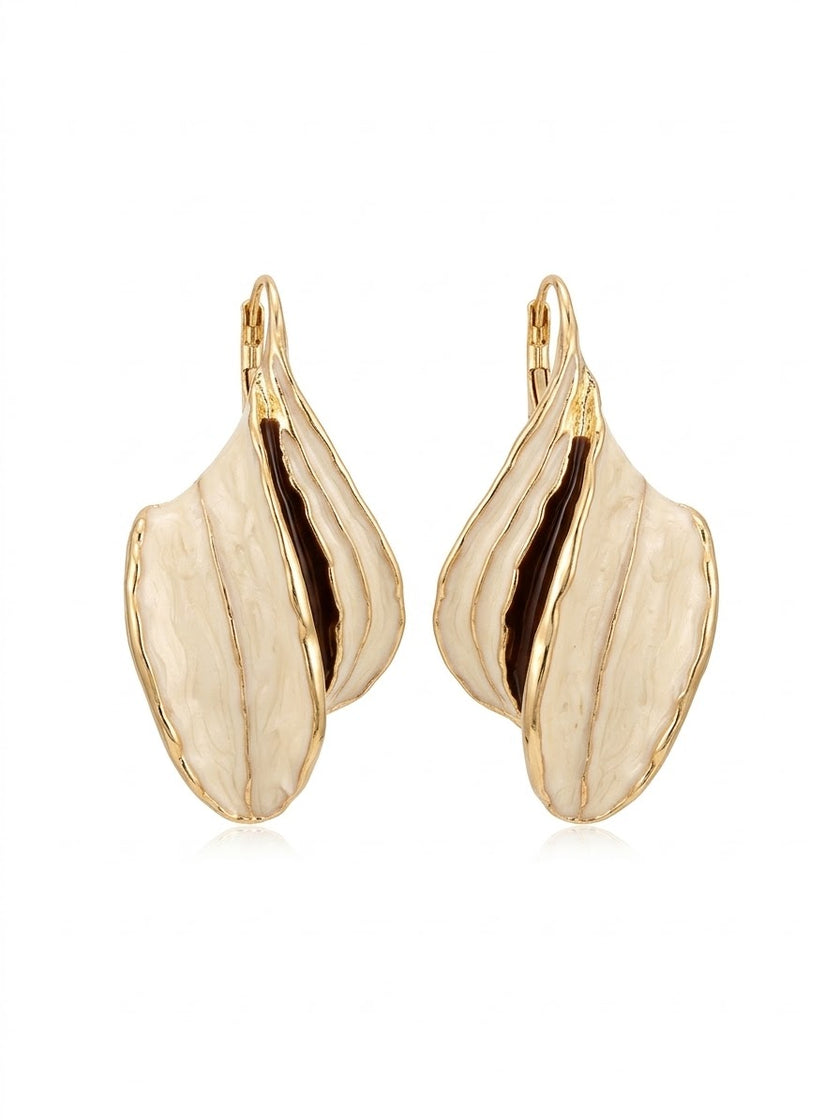 ARETE DORADO CON BEIGE
