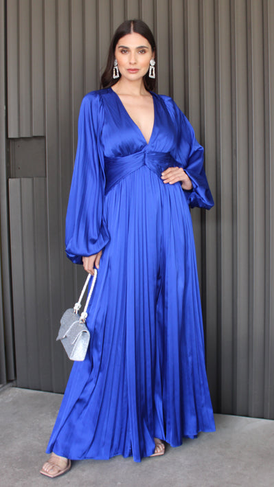 VESTIDO AZUL REY PLISADO