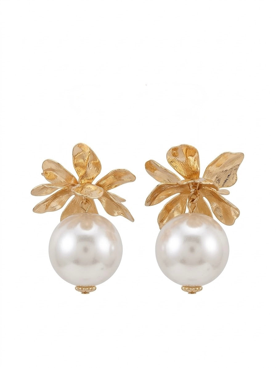 ARETE FLOR Y PERLA