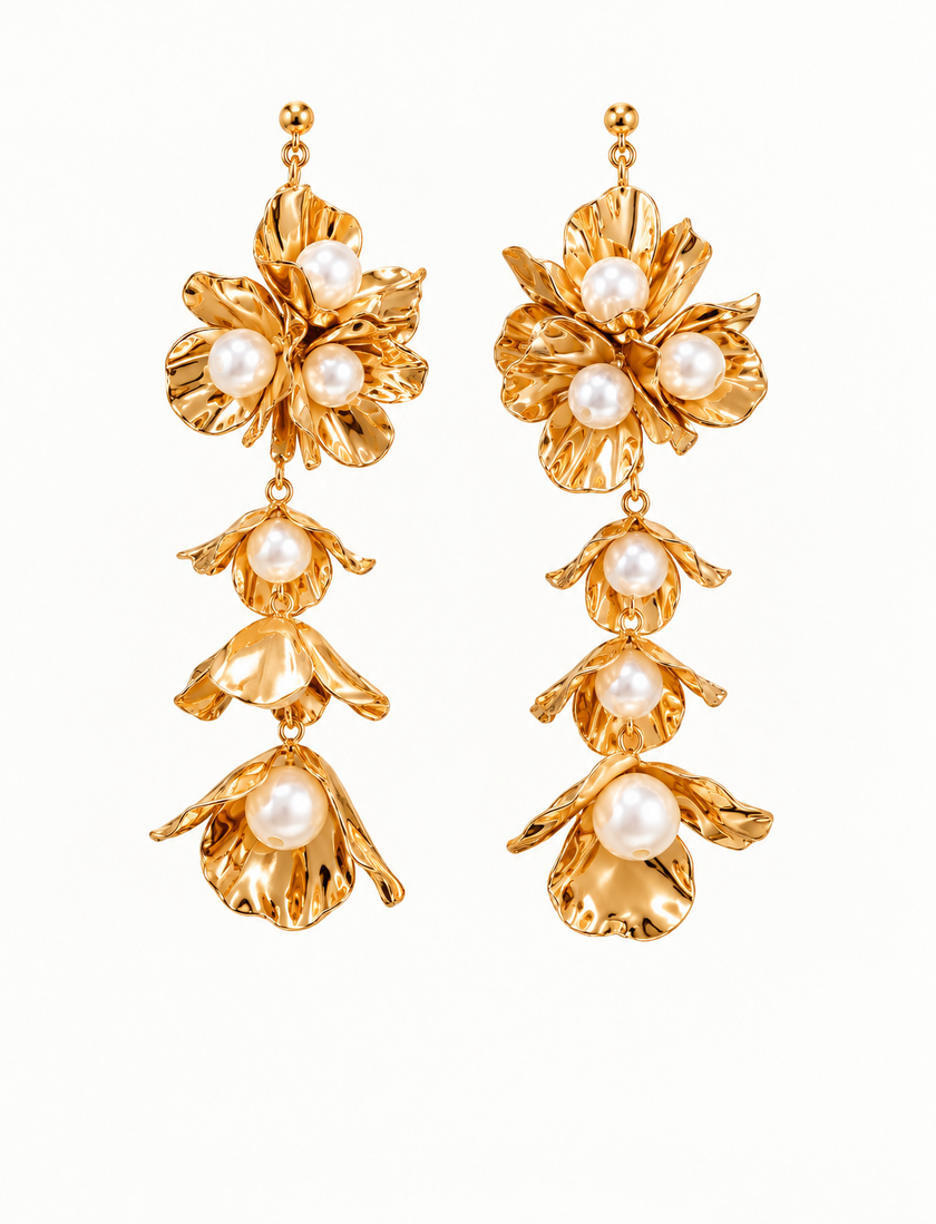 ARETE DORADO CON PERLA