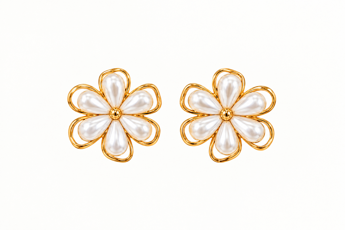 ARETE FLOR APERLADA