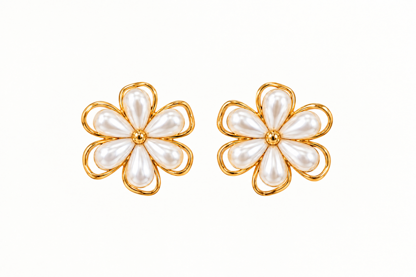 ARETE FLOR APERLADA