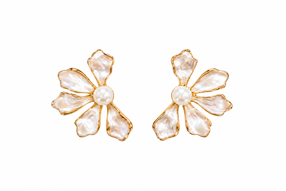 ARETE FLOR APERLADA