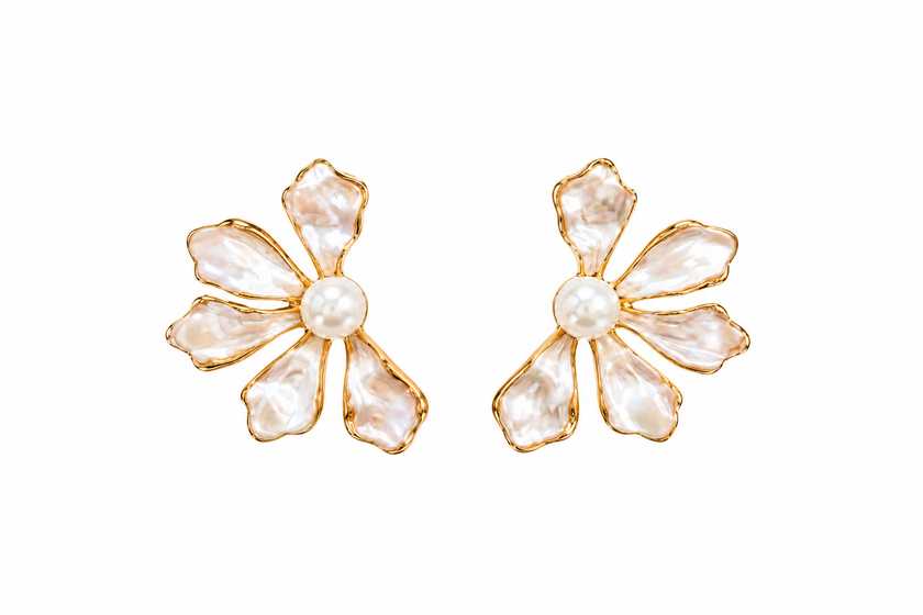 ARETE FLOR APERLADA