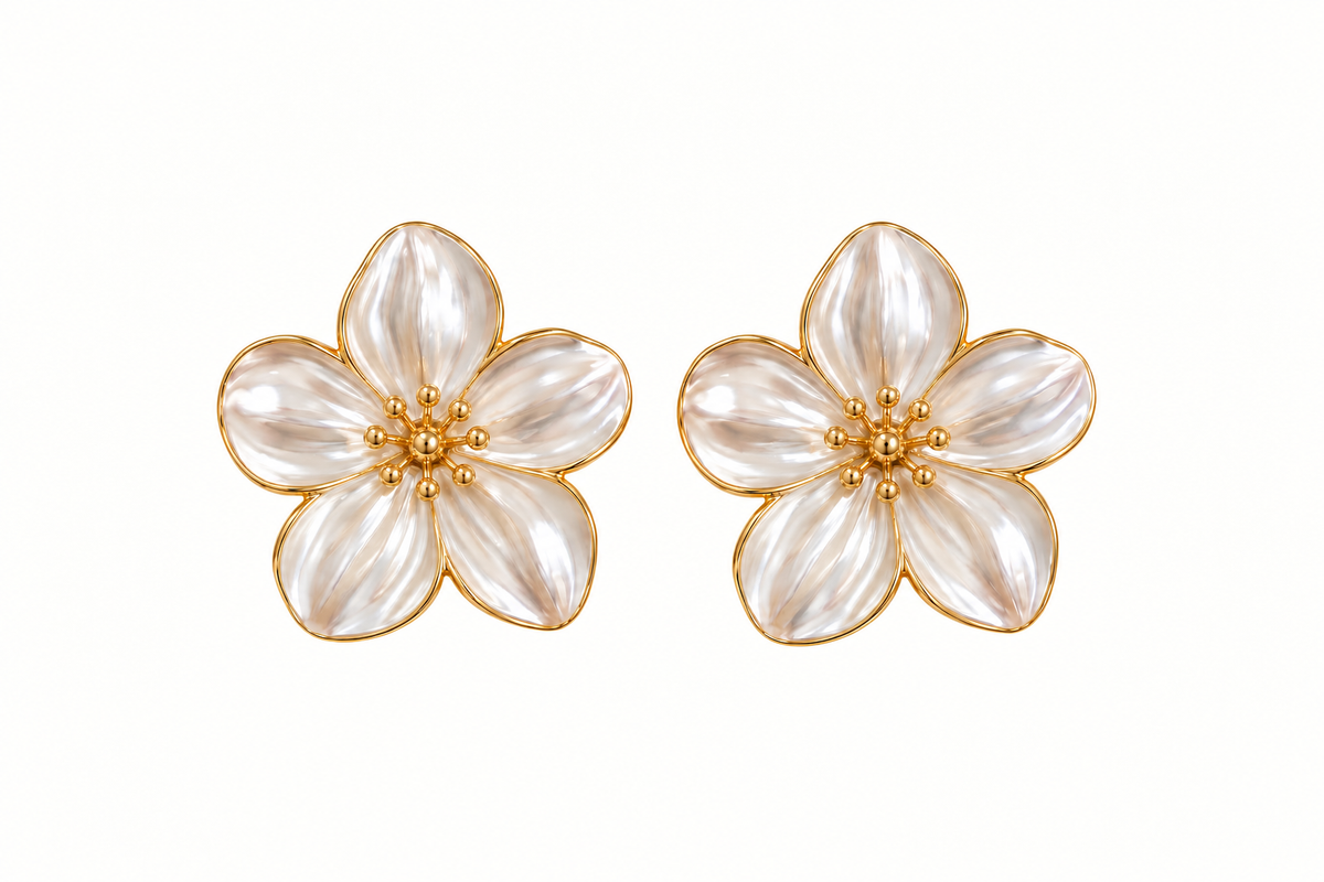 ARETE FLOR APERLADA