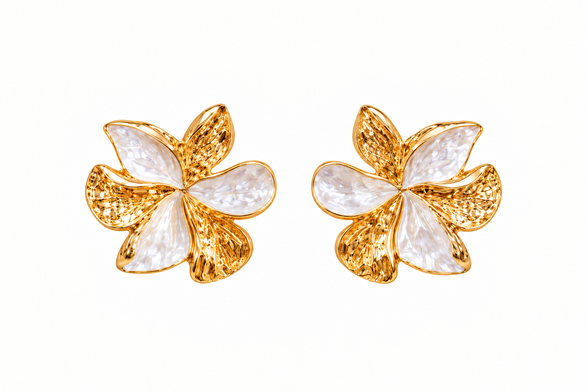 ARETE FLOR APERLADA