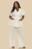 SET PANTALON BLANCO RAYAS