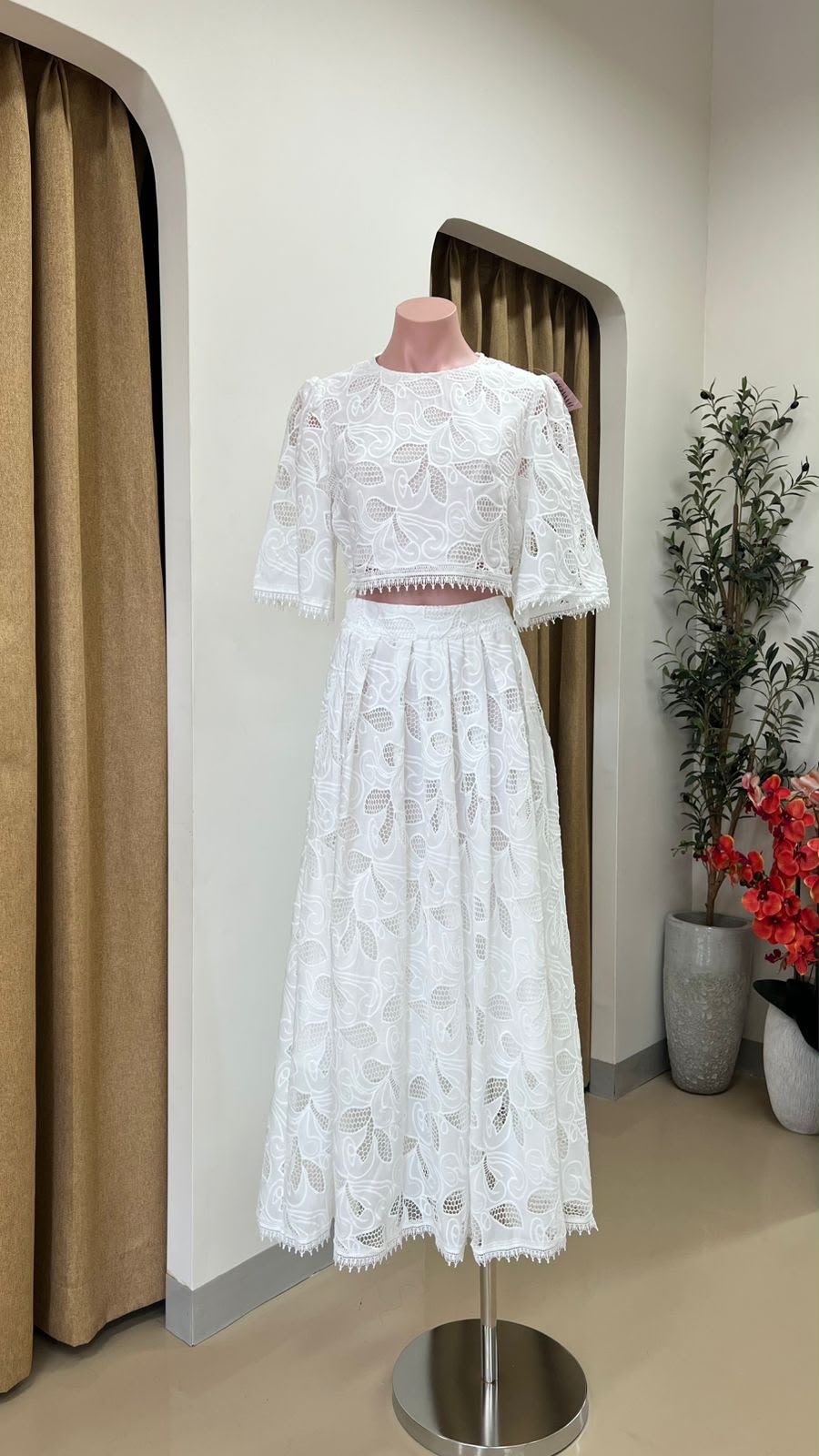 SET FALDA MAXI BLANCA