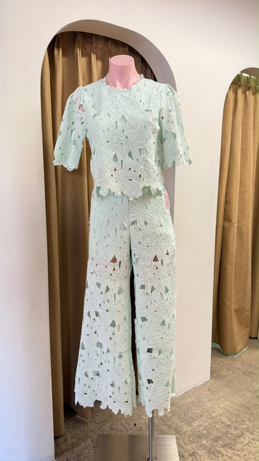 SET CROCHET PANTALON VERDE