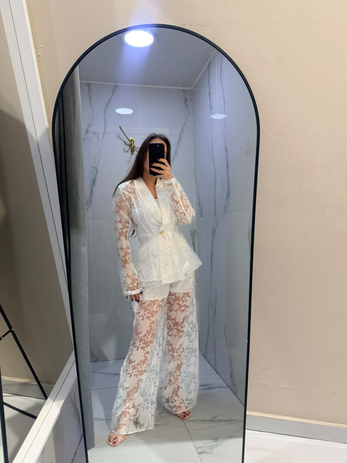 SET PANTALON ENCAJE BLANCO