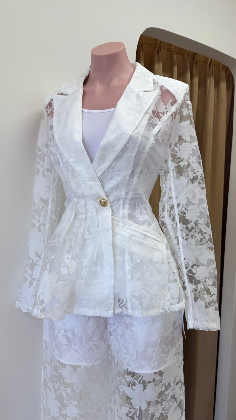 SET PANTALON ENCAJE BLANCO